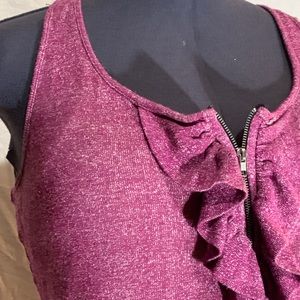 Ella Moss zip ruffle tank in heather purple